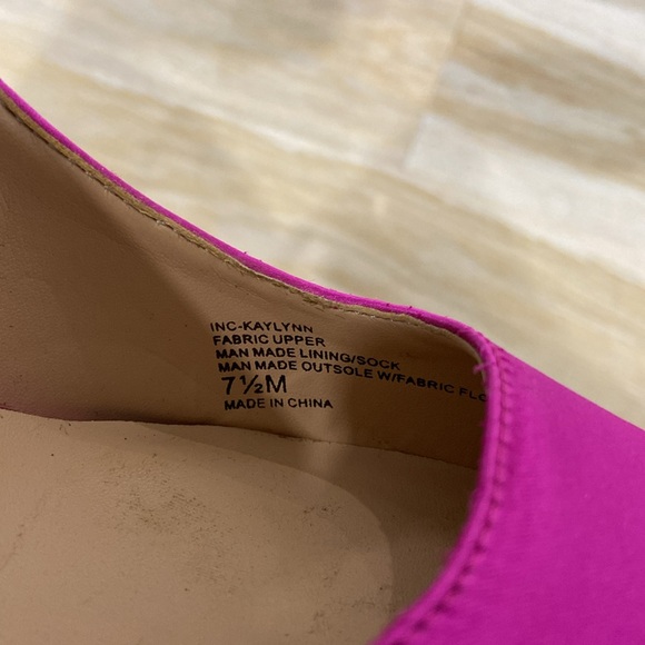 INC International Concepts Kaylynn fuchsia satin crystal ankle strap heel - Picture 4 of 5